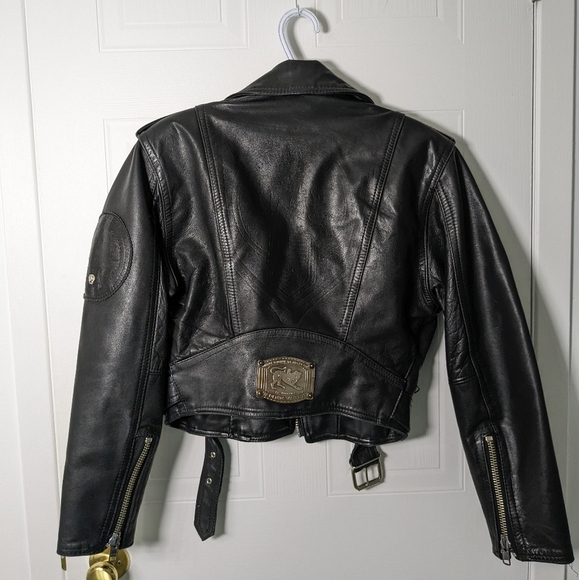 Vintage 80s PARASUCO Leather Motorcycle Jacket - Picture 2 of 11